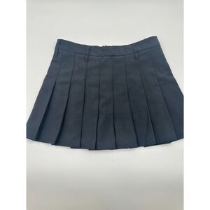 Rita Ora X Primark Pleated Mini Skirt Sz 6 Belted Zip Up Boho Chic Trendy Gray